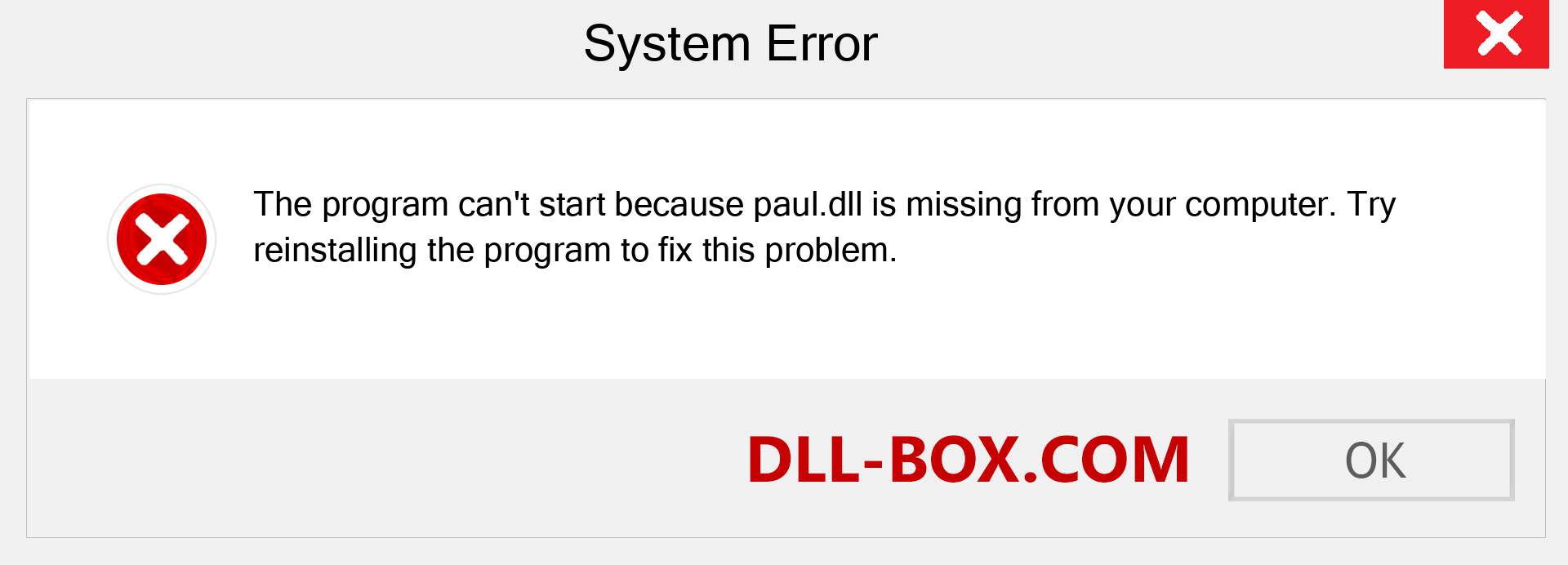  paul.dll file is missing?. Download for Windows 7, 8, 10 - Fix  paul dll Missing Error on Windows, photos, images